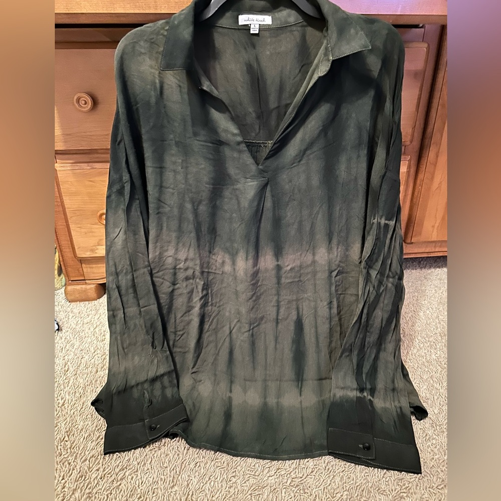 WHITE BIRCH OLIVE TIE DYE TUNIC TOP